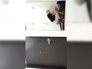 latina riding in the changing room