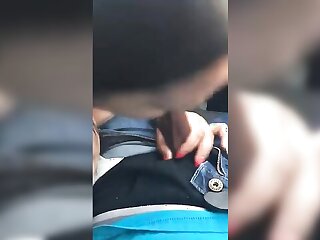 in the car blowjob